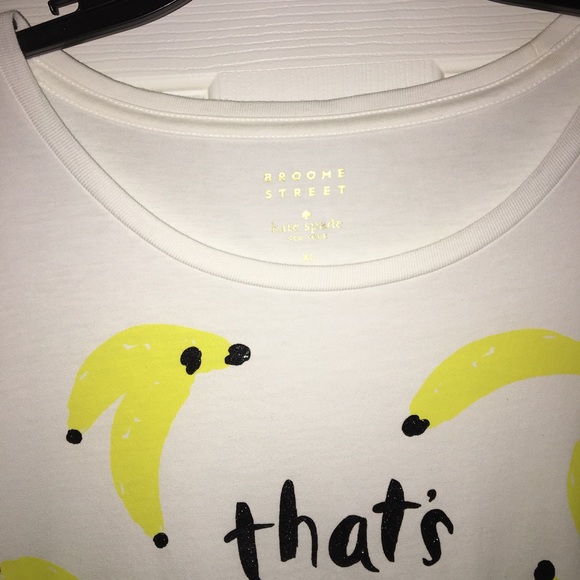 🟡KATE SPADE PRE-LOVED AUTHENTIC ‘THAT’S BANANA’ WHITE/YELLOW BANANAS TSHIRT - Picture 10 of 14